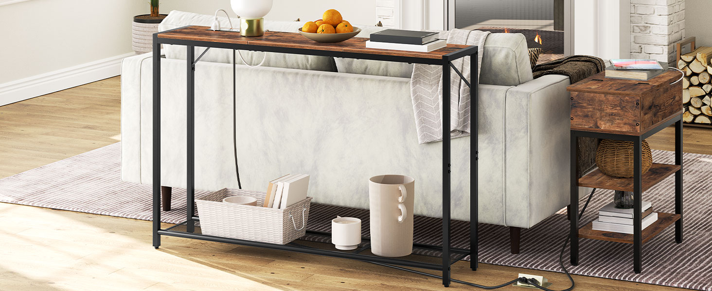 console table with charging station