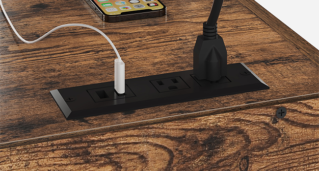 soporte de impresora con estación de carga, gabinete de almacenamiento de madera enrollable sobre ruedas, 3 mesa de carrito de impresora de nivel para la oficina en casa marrón rústico