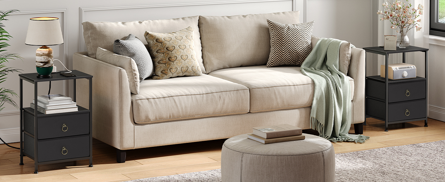  mesa de cabeceira com estação de carregamento