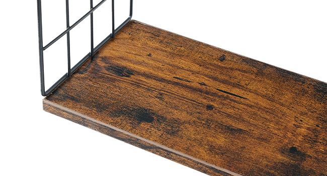 4+1 أرفف عائمة الطبقة, أرفف الحمام فوق المرحاض مع سلة تخزين الأسلاك, رف عائم مثبت على الحائط لديكور الجدار, رف الجدار لحمام غرفة المعيشة مطبخ ريفي بني