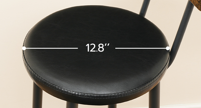taburetes de bar con respaldo, conjunto de 2 sillas de bar, Taburadas de mostrador con tapicería PU, taburetes de desayuno con reposapiés, para la cocina, sala de estar, bar, marrón rústico y negro