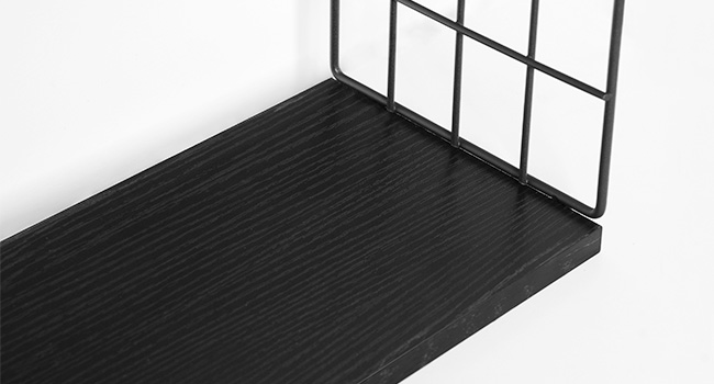 4+1 Scaffali galleggianti di livello, Scaffali del bagno sul gabinetto con cestino di conservazione dei fili, Scaffale galleggiante montato a parete per decorazioni a parete, Scaffale a parete per camera da letto cucina del soggiorno nero