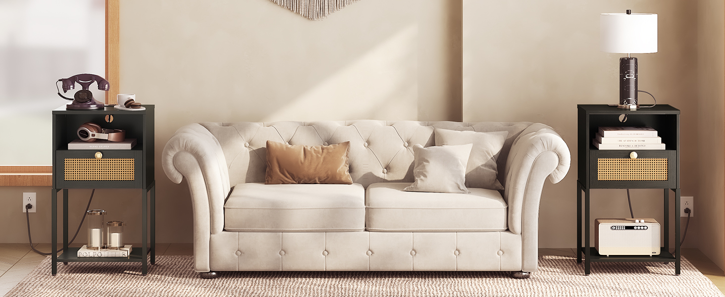 nightstand with charging station