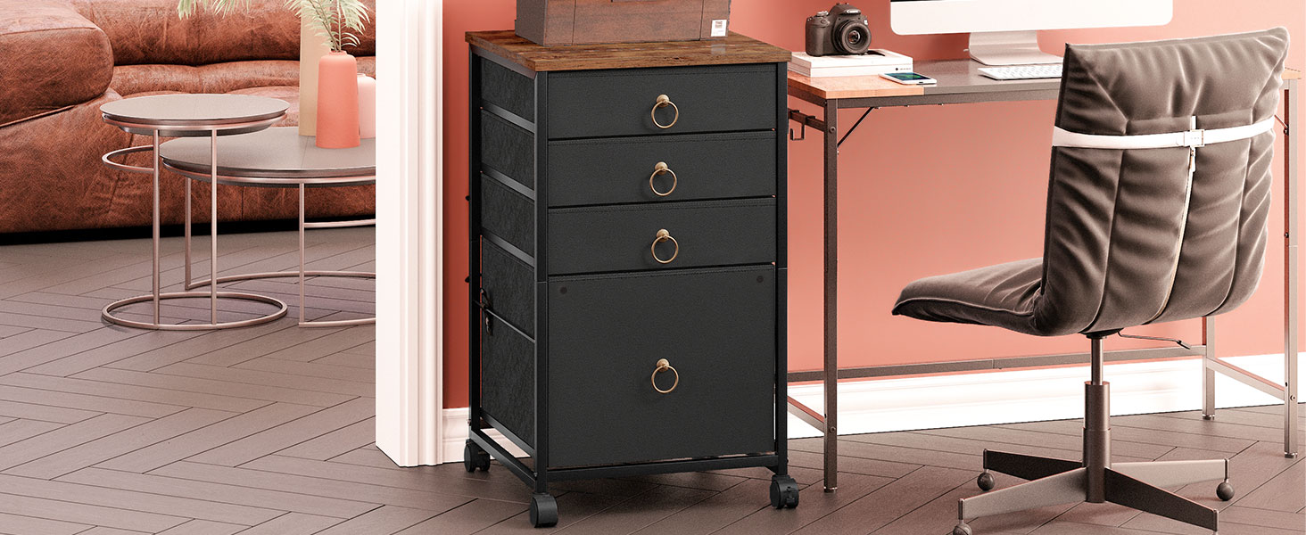 4-drawer chest dresser, file cabinet, mobile office cabinet