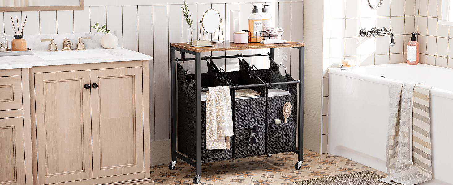 chariot à panier à linge