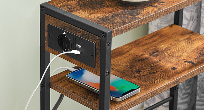 Stół boczny stół na kanapie łóżko stolik wąski stolik nocny z gniazdem