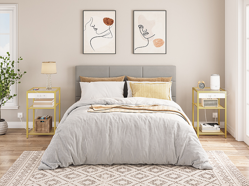 side table with charging station