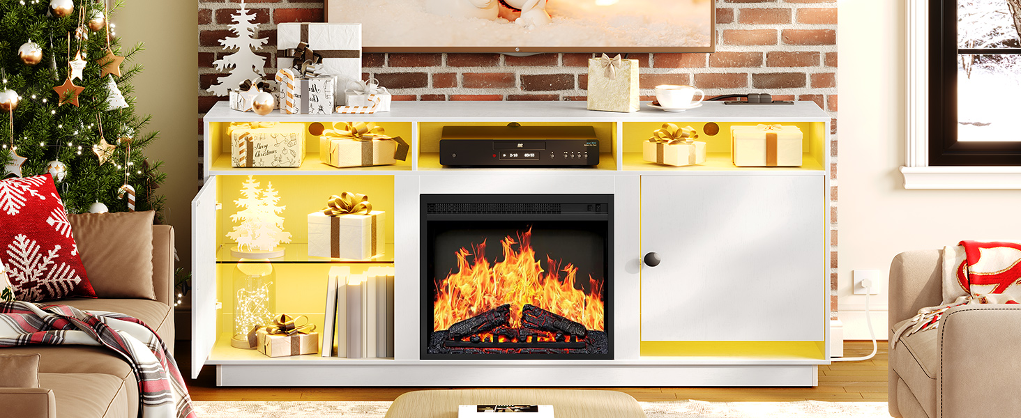 electric led fireplace tv stand