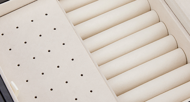 Bosca jewelry le fuinneog ghloine, Bosca Eagraí Seodra Cumas Mór, Bosca stórála jewelry, 5 Eagraí Sealbhóra Jewelry Ciseal, Stíl Nua-Aimseartha, Bronntanas na Nollag, Óir Dubh agus Solas