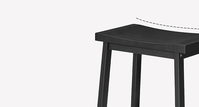 набір стільців 2, Бамбукові стільці, 26 дюйми кухонних стільців з пішохідною ланкою, сідлові табурети, для вітальні, їдальня, вечірня кімната, промисловий стиль, чорний