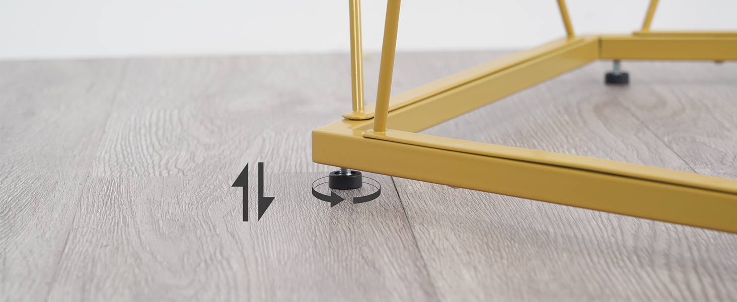 mesa de café, mesa de café de vidro dourado para sala de estar, 27.6" mesa de centro redonda, 1 Tabela central da camada, estrutura de metal, Design hexagonal, Para um pequeno espaço, Sala de recepção, apartamento, dourado