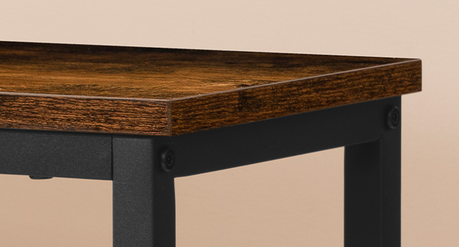 narrow console table, small entryway table with shelf, 2 tier thin sofa table, side table, display table, for hallway, living room, bedroom, foyer, rustic brown and black