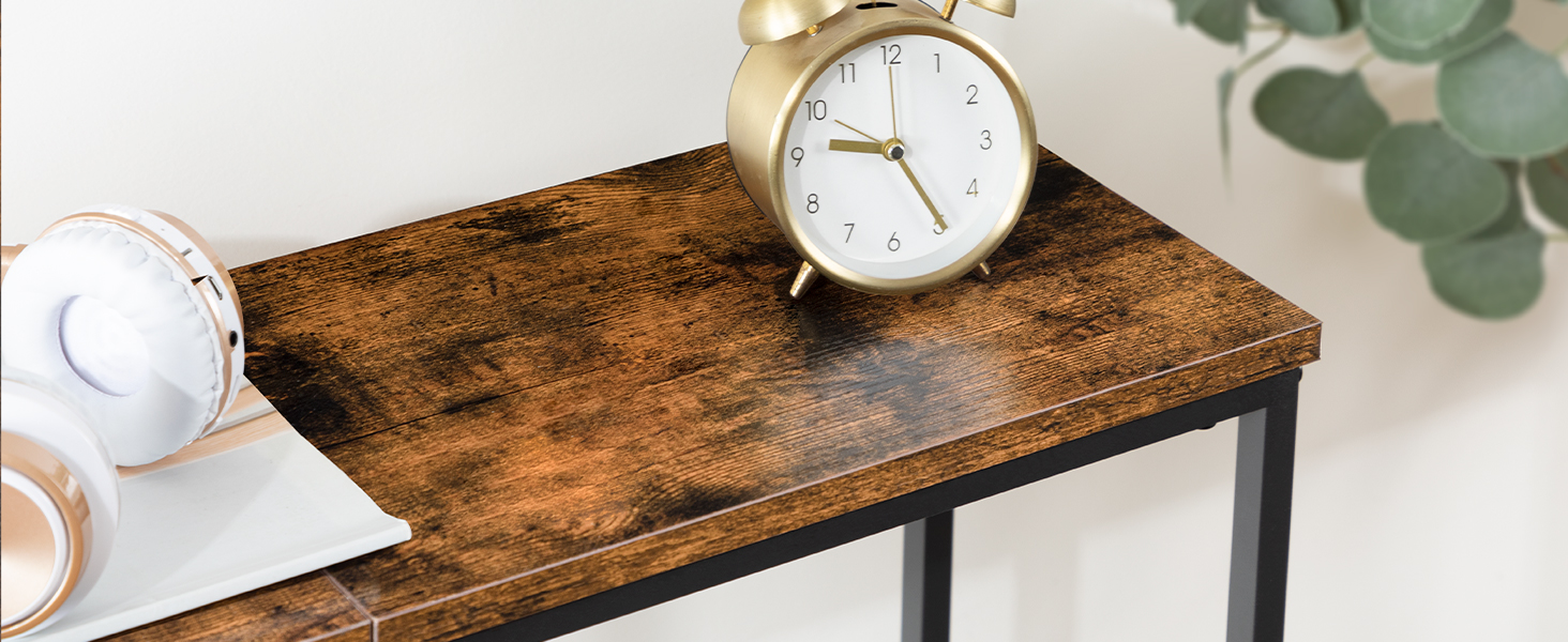 στενό τραπέζι κονσόλας, 29.5" Εισαγωγή μικρού τραπεζιού διαδρόμου για διάδρομο, υπνοδωμάτιο, καθιστικό, φουαγιέ, ρουστίκ καφέ και μαύρο