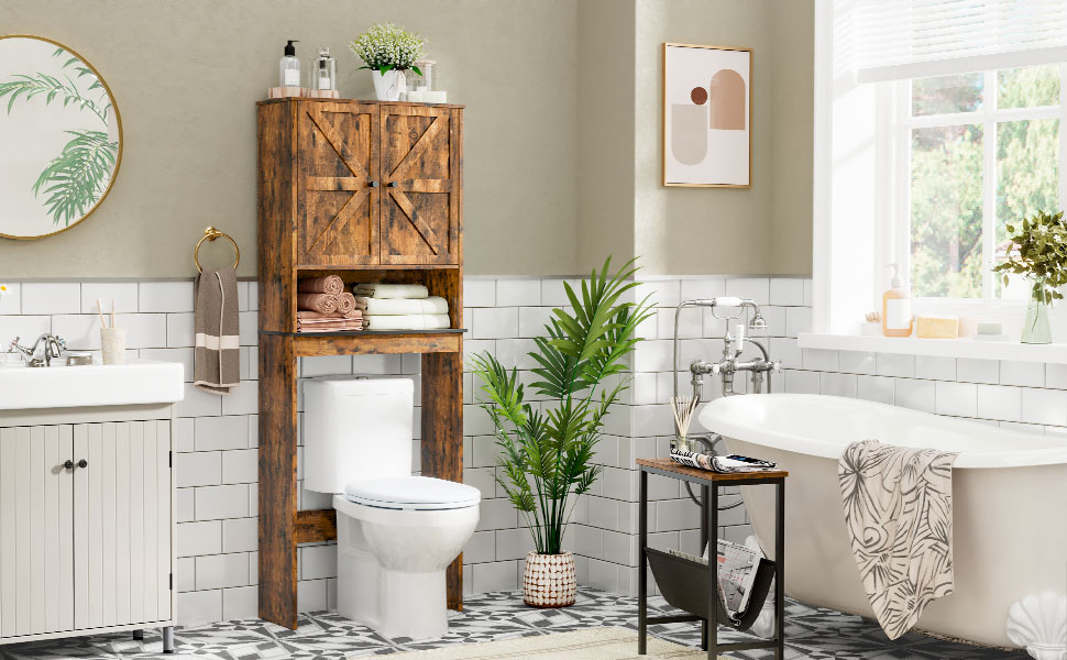 schmuel Enn Dësch, Säit Table fir kleng Plazen, Slim Nuetsstand mam Magazinhalter, modern dënn Sofa Table, 24.6 Breet Bettwäscherten, Snack Couch Dësch, rustikal brong a schwaarz