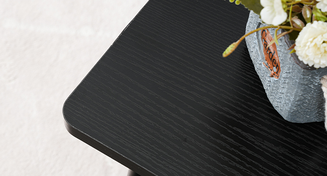 small black side table, accent table end table for small spaces, modern minimalism nightstand beside table for living room, bedroom, balcony, easy assembly, black