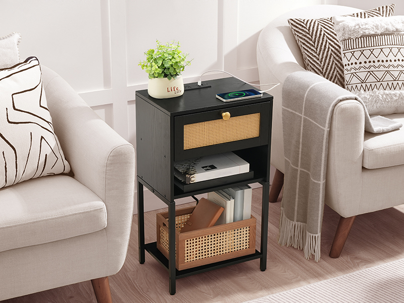 nightstand with charging station