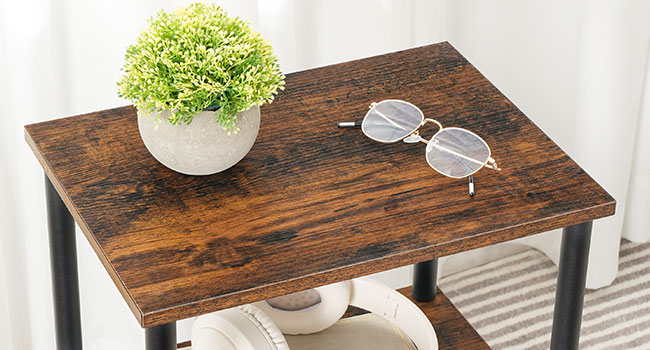 Stojan na tiskárnu, 3-Průmyslová mobilní mobil pod stolním tiskárnou s policí, Hlavní stojan na strojový stojan na kolech, Kancelář, Rustikální hnědá a černá