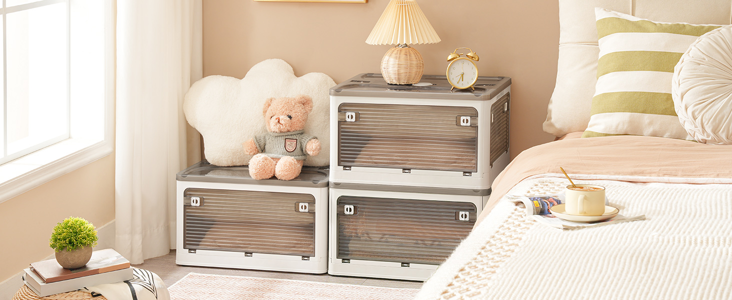 bacs de rangement en plastique avec couvercles