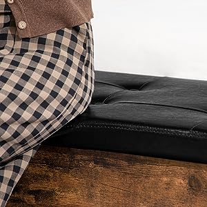 banc de lit en bois, banc de rangement de bout de lit, banc de chaussures d'entrée, 38.2 en banc de dîner, pour la cuisine, chambre à coucher, couloir, brun vintage