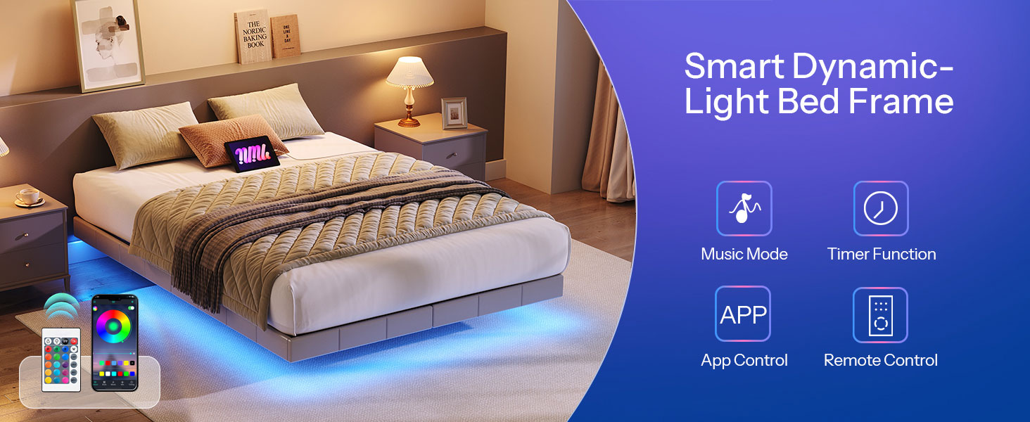 LED Bed Frame Full
