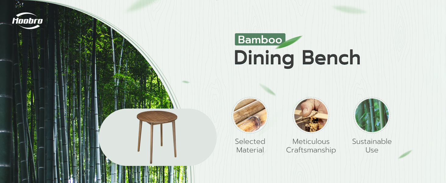 Hnědý bambusový jídelní stůl, Dřevěný kulatý jídelní stůl 2, 27.5" Kuchyňský stůl pro malý prostor, Psací stůl, Snadné sestavení, pro jídelnu, Obývací pokoj, Kancelář, Kuchyně, Byt