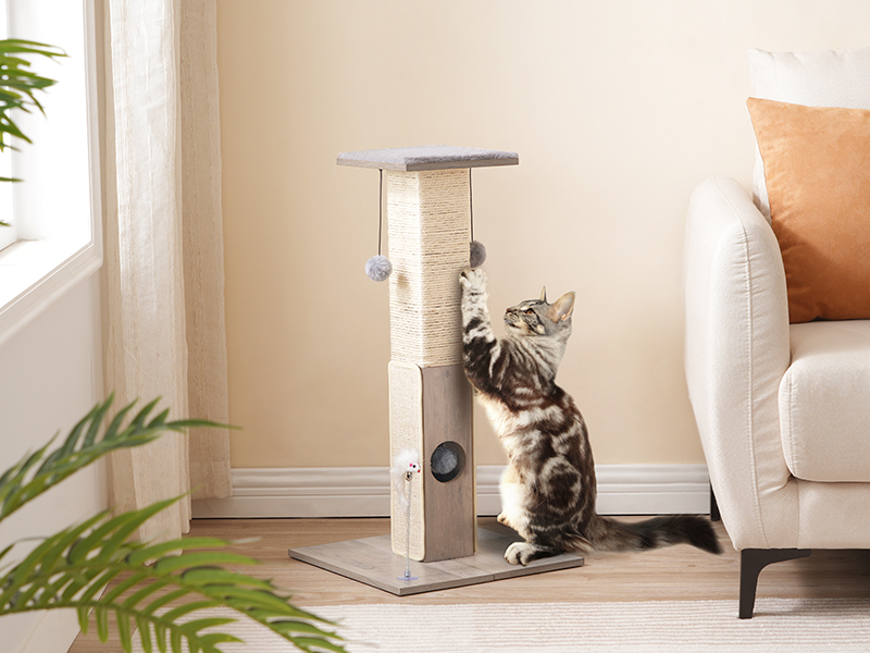 28.3" Ψηλή δημοσίευση γρατζουνιών γάτας, ΚΑΤΑΡΤΗΜΑΤΑ ΣΥΓΓΡΑΦΕΣ ΓΙΑ ΕΝΩΣΕΙΣ Γάτες, Sisal Cat scratcher πύργος με κρέμα μπάλα για μεγάλες γάτες, Ψηλά έπιπλα γρατσουνίζει τη δραστηριότητα της γάτας, ελληνικά