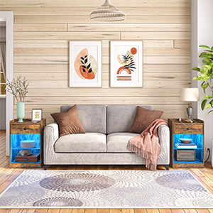 тумбочка с зарядной станцией и светодиодными огнями