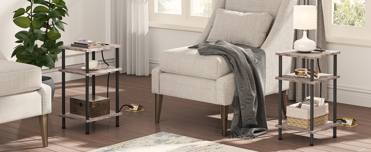 end table with charging station