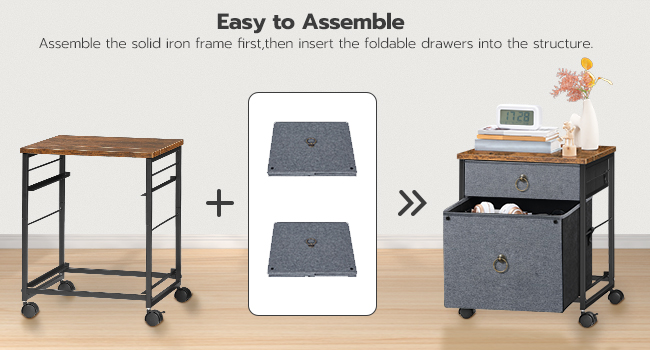 حامل الطابعة المتداول, للملفات بحجم A4/Letter, درج المنسوجات