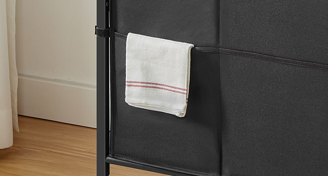 laundry basket with lid, 26.4 gal (100 l) laundry hamper with wheels, laundry sorter 2 section, removable bag for bathroom, bedroom, dorm, laundry room, rustic brown and black