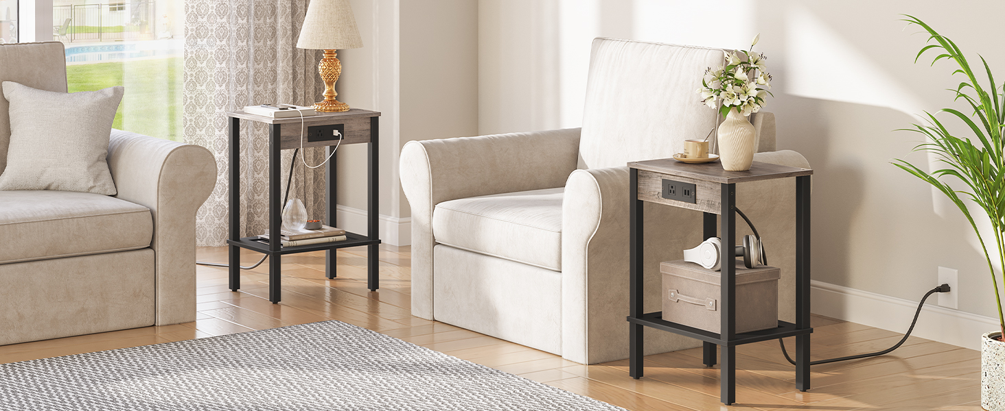 End Table with Charging Station