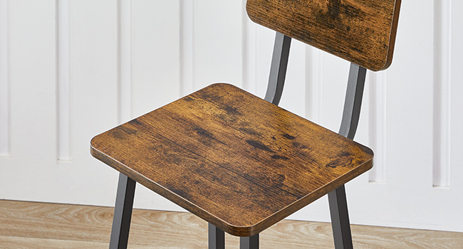 barové stoličky, sada 2, Stoličky proti komisaře s backrest, Kuchyňské snídaňové židle s nohou, průmyslový styl, pro kuchyň, jídelna, bar, kavárna, Rustikální hnědá a černá