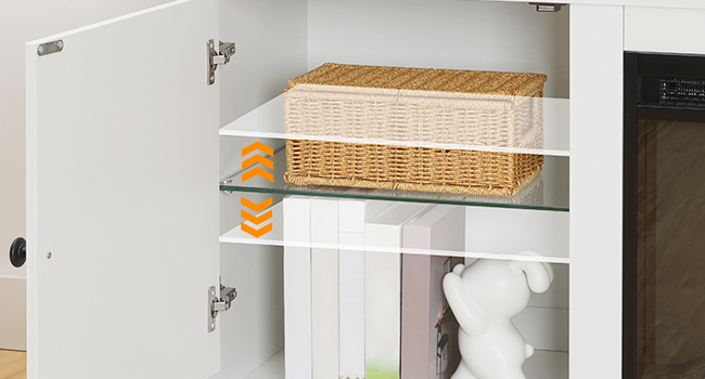 adjustable glass shelves